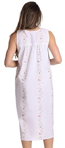 Dreamcrest Sleeveless Seersucker Gowns RL-6510-WHT-1X White - Thumbnail 3