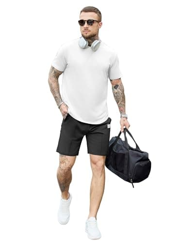 JEMLDL Men's 2 Piece Casual Loungewear Set Short Sleeve Shirt & Shorts Summer Outfits Soft Track Suit for Home Vacation Beach White 3XL - Thumbnail 6