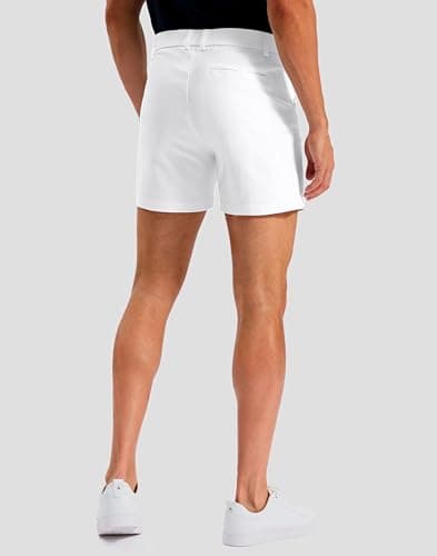 Pudolla Men's Casual Shorts 7/9 Inch Golf Shorts Stretch Dress Work Shorts for Men with 4 Pockets Quick Dry Lightweight(White-5inch-42) - Thumbnail 2