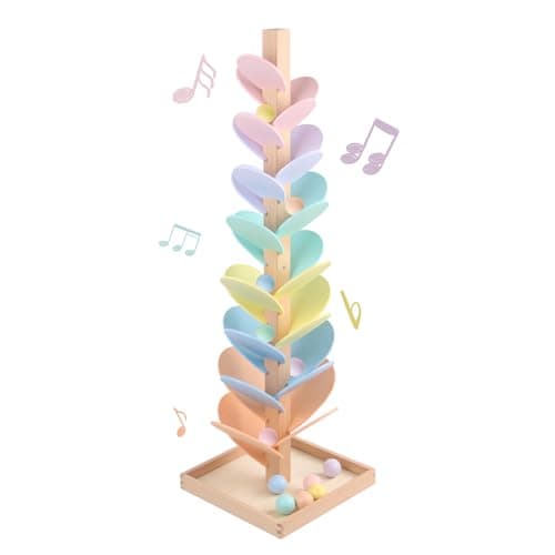 Marble Run Wooden Ball Drop Toys Toddlers 3-5 (Height: 27.8in) (1.1" Balls) - Image 1