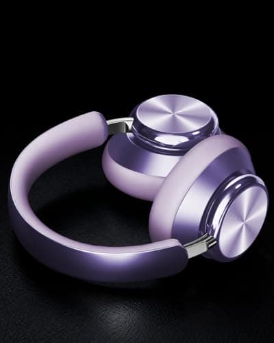 Wentronic Y03 Bluetooth Headphones Wireless Active Noise Cancelling Over Ear Headphones 48 Hours Playtime High Sound Quality 6 EQ Music Mode Headphones with Soft Ear Cushion - Purple - Thumbnail 5