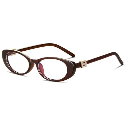 YMRFW Oval Blue Light Blocking Glasses for Women Retro 90s Glasses Computer TV Eyeglasses Anti Eyestrain - Image 1
