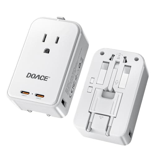DOACE Pico Travel Adapter PD 45W, 5-Port Universal Power Adapter 1 AC, 2 USB C and 2 USB-A, International Plug Adaptor Worldwide for US to European UK Italy Spain New Zealand Over 200 Countries - Image 1
