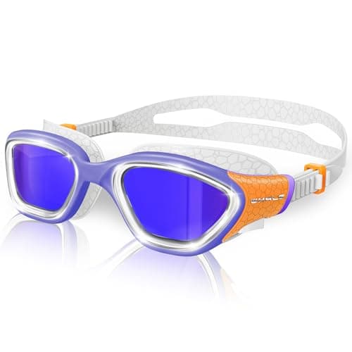 Whale Swim Goggles Polarized Anti-Fog Lenses, Unisex | 100% UV Protection | Anti-Fog Design (Orange; Polarized Lens)