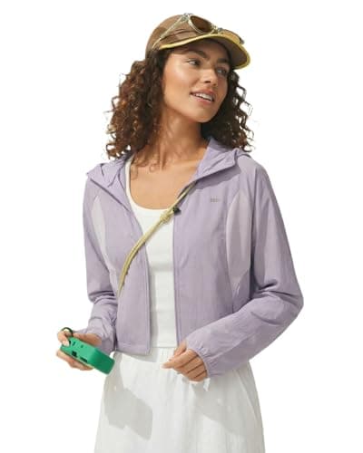 BENEUNDER Women's UPF 50+ Lightweight Sun Protection Jacket Athletic Short Hoodie Full Zip Long Sleeve Packable Track Workout Tops - Image 1