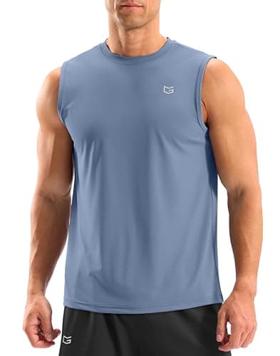 G Gradual Sleeveless Shirts for Men Workout Tank Tops Moisture Wicking Mens Muscle Shirt for Gym, Beach, Summer Casual (Slate Blue, 3XL)