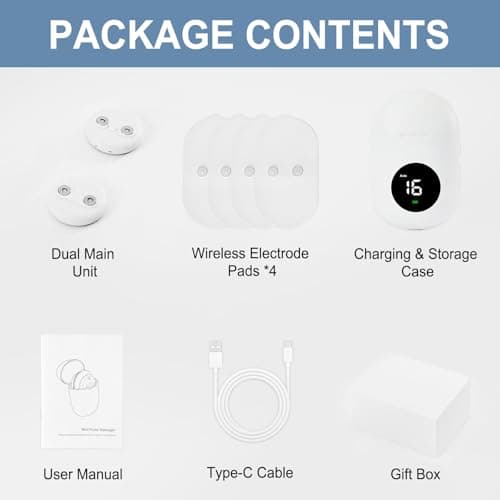 TENS Unit - Wireless Muscle Stimulator for Pain Relief, Dual Channel 16 Intensity Tens EMS Machine, LED-Display Rechargeable Cordless Portable Massager for Feet, Leg, Shoulder, Lower Back, Neck - Thumbnail 6