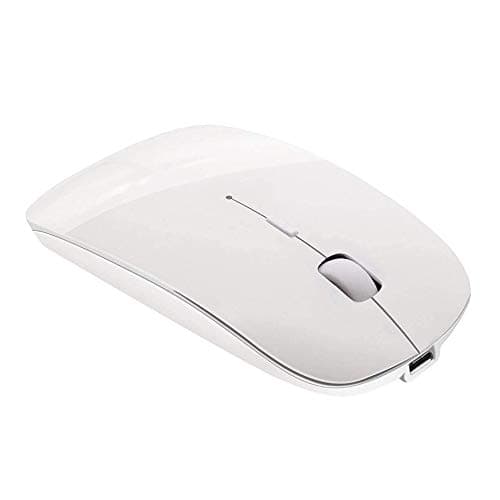 Tsmine Bluetooth Wireless Mouse - Slim Rechargeable, Noiseless Click & 3 Adjustable DPI Levels for Laptop, Tablet, iMac, MacBook Air - White - Image 1