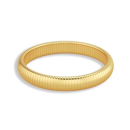 Poaiiu Gold Bracelets for Women 14K Gold Plated Stretch 14mm Snake Chain Bangle Cuff Bracelet Gold Jewelry Gifts for Women - Image 1