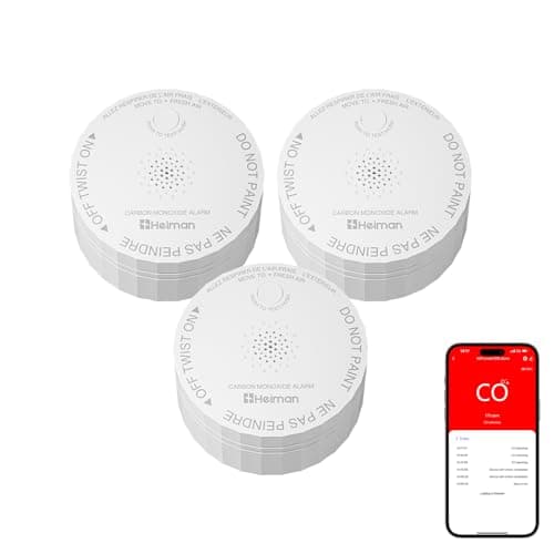 HEIMAN Smart Carbon Monoxide Detectors, Wi-Fi Nano CO Alarm, UL 2034 5th Certified, Real-Time App Notifications, Battery Powered, Test-Reset Button, 10-Year Figaro Sensor, Portable for Trave, 3-Pack - Image 1