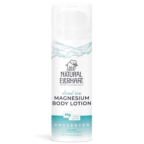 Natural Elephant Dead Sea Magnesium Lotion – Unscented Body Moisturizer | Topical Magnesium with Dead Sea Minerals – 5 oz (150 ml) - Image 1