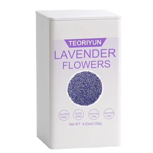 Premium Dried Lavender Flowers Tea - 5A Top Grade - 100% Natural Edible Flowers Culinary Dried Buds - Non-GMO - Caffeine-Free - Perfect for Tea, Lemonade, Baking, Baths (Lavender(4.23oz/120g))