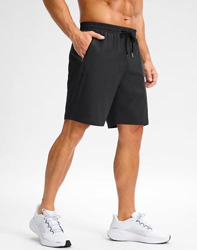 Pudolla Running Shorts for Men 5"/9" Gym Shorts with Zipper Pockets Lightweight Quick Dry Running Shorts(Black L9_3XL) - Thumbnail 2