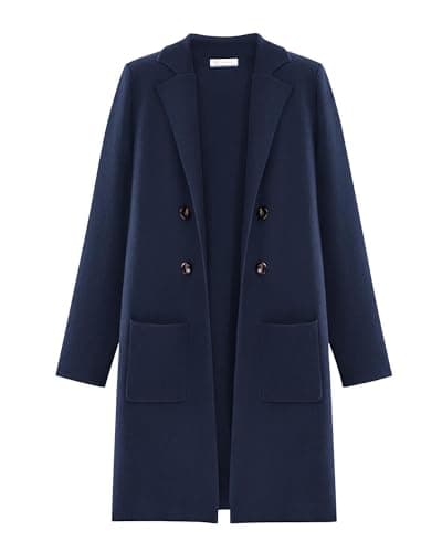 KIRUNDO Cardigan Sweaters for Women 2026 Fall Open Front Knit Sweater Jackets Business Casual Long Coatigan Winter Clothing(Navy, XX-Large)