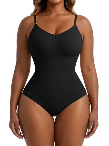 Xcutting Women's Shapewear Bodysuit Tummy Control Seamless Body Shaper Smooths & Lifts Waist Shaping Comfortable Everyday Wear Jumpsuit (Black Brief, Medium) - Image 1