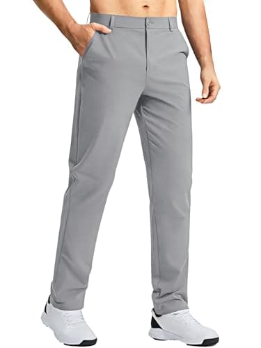 Nakvoc Dress Pants for Men Golf Stretch Work Comfy Pant Lightweight Quick Dry Casual with Pockets(LightGrey L34.W32 - Image 1