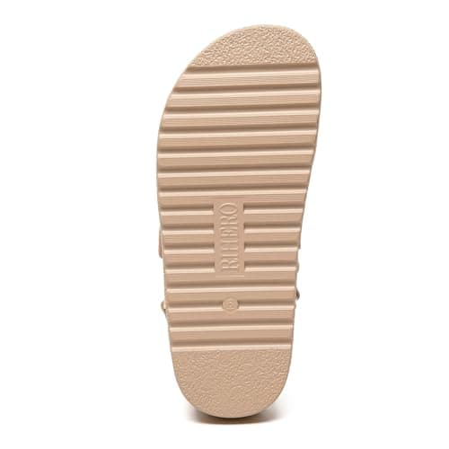 Rihero Raffia Platform Sandals Women Comfortable Open Toe Flat Sandals Summer Cute Straw Espadrille Sandals with Back Strap Size 9.5 - Thumbnail 4