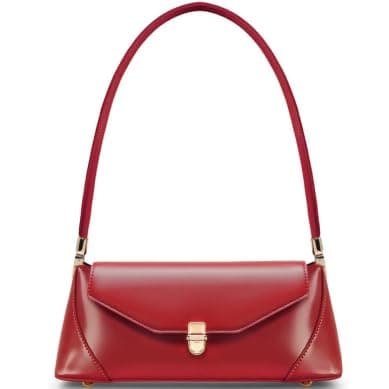 Goinsound Shoulder Bags for Women - Retro Classic Vintage Leather Handbag Small Red Purse with Zipper - Image 1