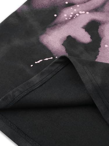 Aelfric Eden Mens Graphic Tee Shirts Oversized Baggy Loose Cotton T-Shirt Streetwear Casual Summer Y2k Shirt Black Pink - Thumbnail 6