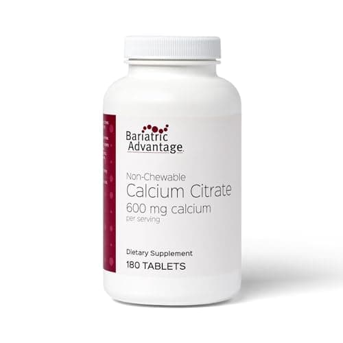 Bariatric Advantage Non Chewable Calcium Citrate 600 mg Calcium - for Bariatric Surgery Patients - Vitamin D3 - Mineral Supplements - 180 Tablets - Image 1