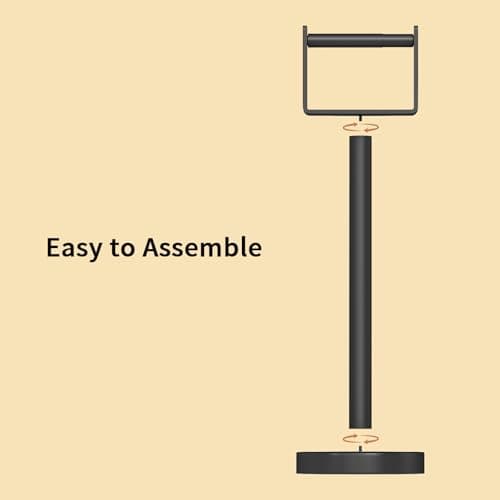YUMORE Heavy Duty Toilet Paper Holder Stand, Extra-Weighted Base No Tipping, Stainless Steel Toilet Paper Stand, Free Standing Floor Tissue Roll Holder for Bathroom, Matte Black 200UP - Thumbnail 5