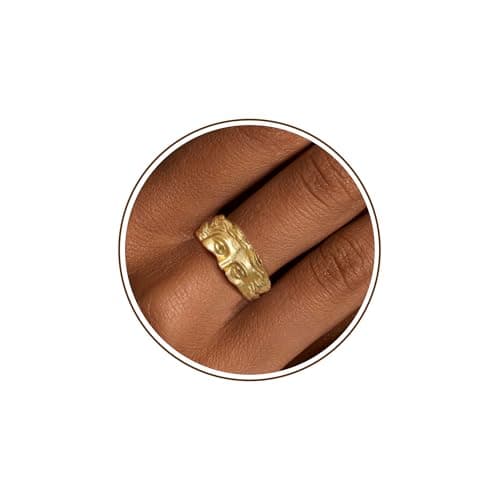 Sistble Chunky Gold Rings, Venus Ring Vintage Venus Half Face Gold Rings for Women Band Pinky Statement Open Ring Christmas Birthday Gifts Jewelry - Image 1