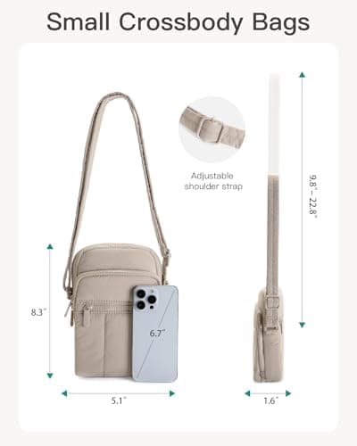 Gitus Mini Crossbody Bags for Women Puffer Cross Body Purses Small Travel Cell Phone Bag with RFID Blocking Card Slots Gifts for Women Mother Mum (Beige) - Thumbnail 5