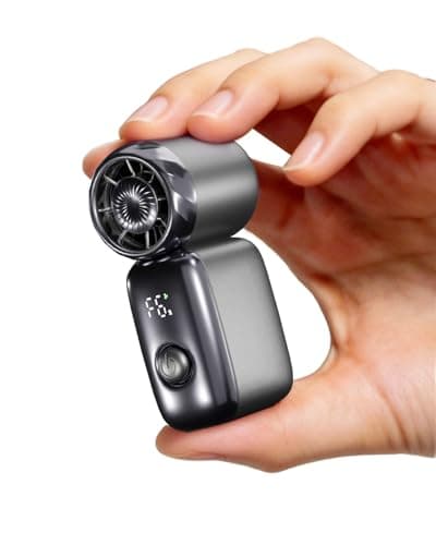 Ultra Mini Fan Handheld, Personal Portable Fan USB Rechargeable, 6 Speed 20000 RPM Small Fan Gift for Travel Essentials, Makeup, Eye lash, Wedding, Beach, Women/Girl/Teen/Mom Day/Hot Flashes (Gray) - Thumbnail 2
