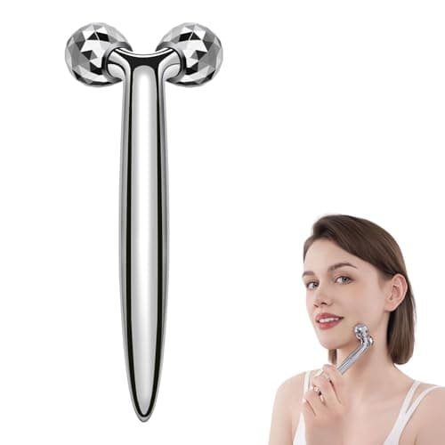 Metal Facial Roller Massager, 3D Cooling Face Massage Tool for Reduce Puffiness, Remove Eye Wrinkles, Face Lifting, Increase Firmness, Anti-Aging, Skin Tightening - Image 1