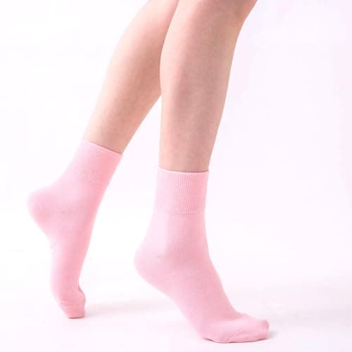 HUGSWEET Thin Soft Cotton Crew Socks for Women Ankle above Bootie Socks Gifts for Women 5-10 Pairs - Thumbnail 4