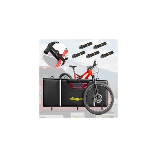 Bumbee Tailgate Bike Pad for 5 Mountain Bikes, with Rear Camera Window, Reflective Strips and 2 Tool Pocket (51'' Wide for 5 Bikes) - Image 1