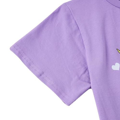 Funnycokid Little Girls Shirt Size 6 7 Kids Pink Tee Hawaiian Flamingo Animal T-Shirt Graphic Short Sleeve Clothes Tops - Thumbnail 5