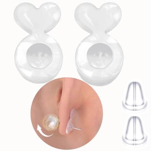 Earring Backs for Heavy Earring Support Backs 30+10PCS Rubber Earring Lifters for Droopy Ears Clear Silicone Earring Backs Replacements for Big Studs Bullet Clutch Earrings Back for Jewelry - Image 1