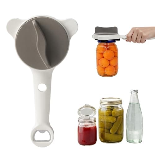 Jar Opener for Seniors Weak Hands, Adjustable Can Jar Lid Bottle Opener Stainless Steel, Non Slip Grip Easy Open Kitchen Utensils Gadget Accessories - Image 1