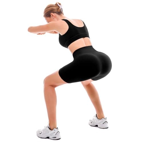 Ipletix Biker Shorts with Pockets for Women - 6'' High Waisted Womens Yoga Gym Athletic Running Workout Shorts Black SM - Thumbnail 6