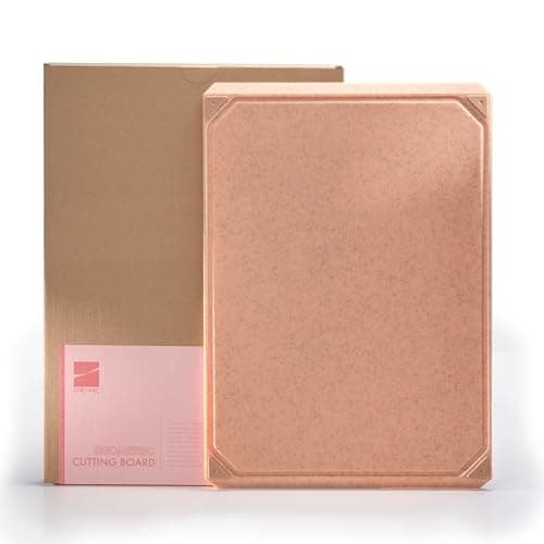 LINE+ARC Cut & Serve Board (Cantaloupe) — BPA-Free Geometric Cutting/Charcuterie Board — Dishwasher Safe Dual Sided Chopping Non-Slip Juice Groove Modern Knife-Friendly Cute Kitchen Plastic Orange - Image 1