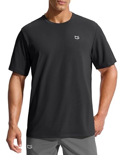 G Gradual Men's Sun Protection Swim Shirt UPF 50+ Rash Guard Short Sleeve Quick Dry Water Hiking Workout Shirts for Men (Dark Grey,2XL) - Image 1