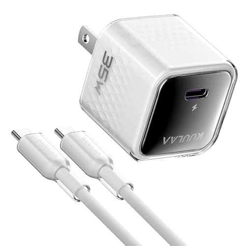 Kuulaa USB C Charger Block 35W iPhone Charger Fast Charging GaN PPS Compact Wall Chargers Block, USB-C Power Adapter for iPhone 16/15/14/13, Galaxy S25/S24/S23 (White) - Image 1