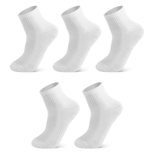 Ipletix Ankle Socks For Women,Athletic Moisture Wicking Women's Quarter Socks 5 Pairs For Running Hiking Gym (White 6-8) - Image 1