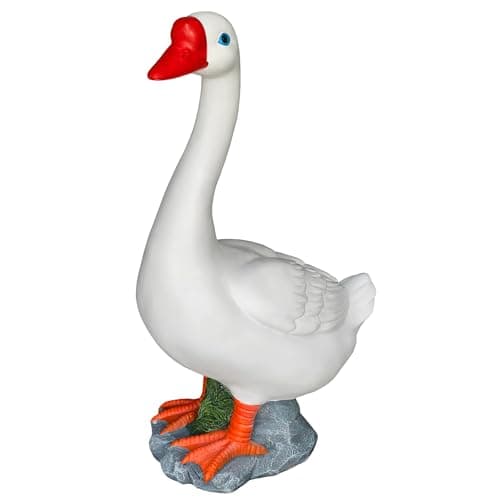 Large Porch Goose Statue Decor - 20" Lifelike Porch Goose Statue Suitable for All Kinds of Clothing Sets,Indoor or Outdoor Decorative Figurine for Garden,Patio,Lawn,Entryway Accent,Housewarming Gifts - Image 1