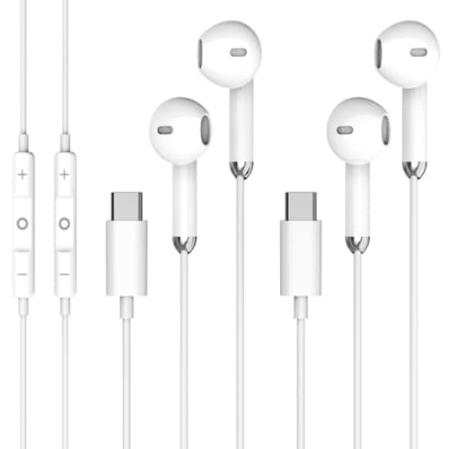 USBC Headphones for iPhone 17 16 15，for Apple Headphones Wired with Microphone & Remote Control [Clear Call], Wired Ear Buds USB C HiFi Bass Earphones for Samsung S25 S24 Ultra,ipad,Pixel 9 [2 Pack] - Image 1
