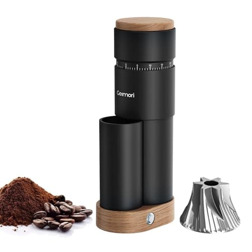 Burr Coffee Grinder,Wirsh Portable Electric Grinder Geimori T38 Plus,Espresso Grinder with Conical Burr,Stepless Grind Settings from Fine to Coarse for Espresso,Drip,French Press,Home&Travel Use - Image 1