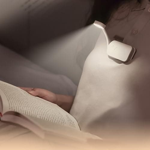 Choudao Tech Portable LED Reading Lights, Eye Caring 3 Color Temperatures and Dimming Brightness Book Lights, Lightweight USB Rechargeable Clip-On Lamp for Book Lovers Night Reading (Black) - Thumbnail 6