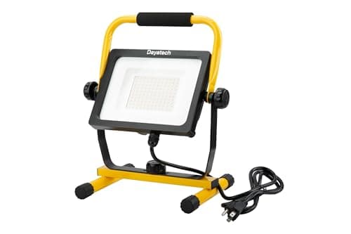 DAYATECH 65W LED Work Light, 10000LM Super Bright Flood Work Light, 5000K, Waterproof and Adjustable Angle Working Lights for Workshop, Garage, 5 Ft Power Cord - Image 1