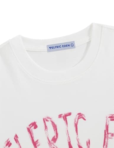 Aelfric Eden Womens Oversized Tshirts Graphic Tees Graffiti Sunset Print Summer Short Sleeve Cotton Top - Thumbnail 3