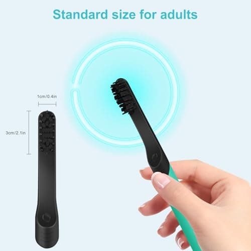 Toothbrush Replacement Heads Compatible with Quip Sonic Toothbrushes - Adult Refill Electric Toothbrush Heads, Black, Pack of 4 - Thumbnail 6
