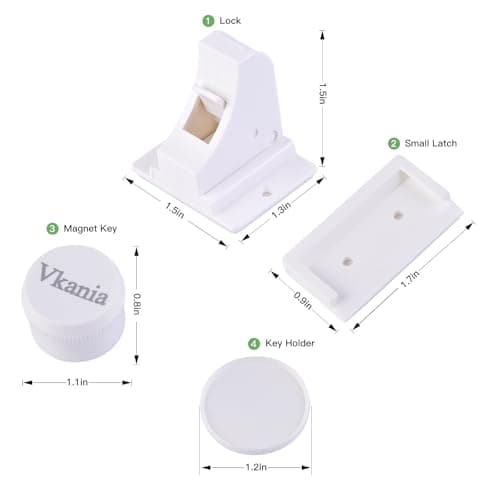 Vkania 20-Pack Magnetic Child Safety Locks for Cabinets & Drawers - Baby Proofing Adhesive Lock, No Drill Easy Installation with 2 Keys (20 Locks + 2 Keys) - Thumbnail 2