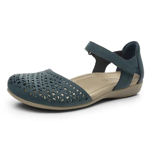 Rihero Closed Toe Arch Support Sandals Women Comfortable Footbed Adjustable Strap Sandals Navy Hollow Out Summer Clogs for Women Teachers Date 6 - Image 1
