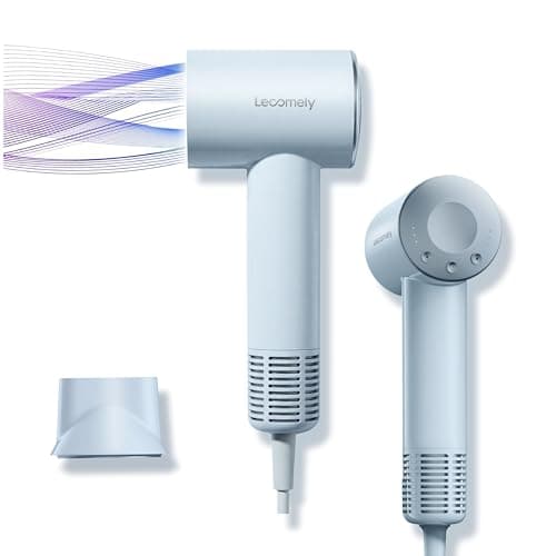 Lecomely Dual Voltage Hair Dryer for Worldwide Travel, High-Speed Blow Dryer for 5X Faster Drying, 200M Negative Ions, Portable Travel Dryer for Salon Results at Home & Abroad (Blue) - Image 1