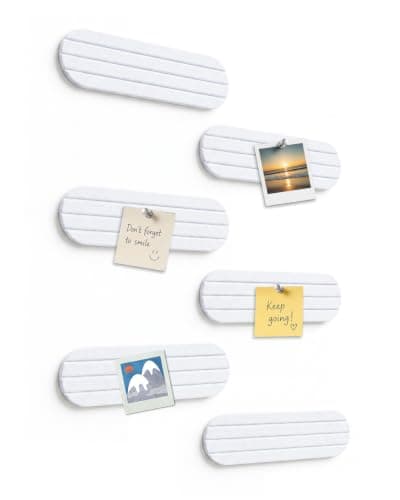 6 Pcs 15.7x3.9 Felt Board, Self-Adhesive and Removable Nano Tap Wall Decor, 0.35" Thick Freely Combinable Felt Bulletin Board for Bedroom Living Room Office Classroom Flower Shop (White)